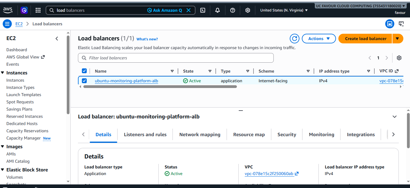 AWS Ubuntu monitoring platform load balancer screenshot