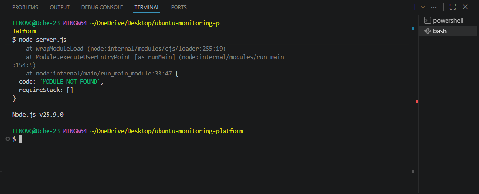 Monitoring application running