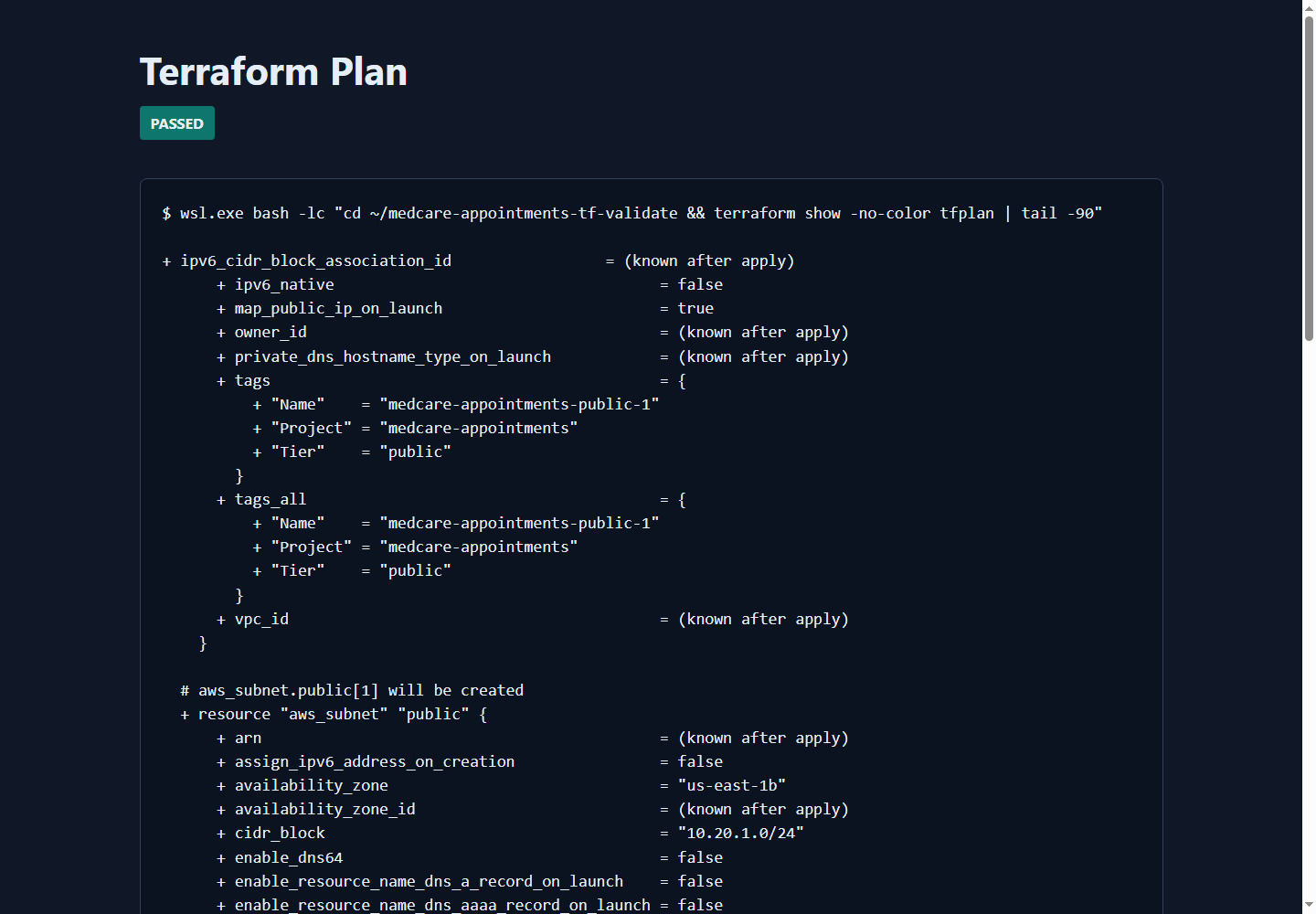 Terraform plan