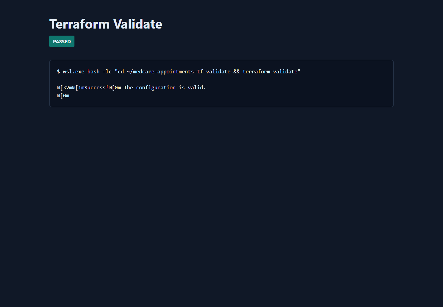 Terraform validation