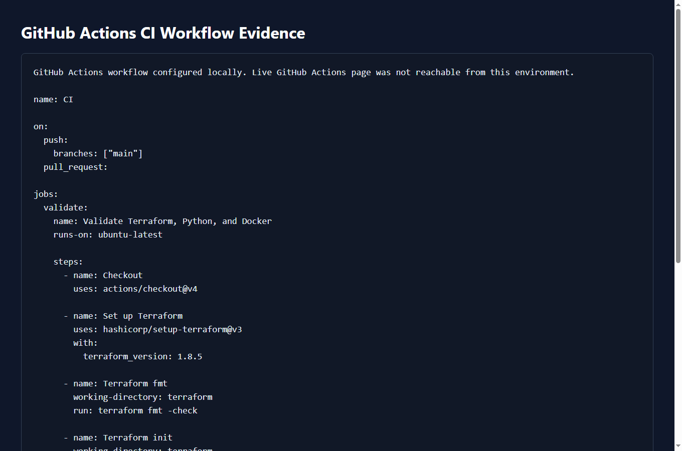 MedCare GitHub Actions CI workflow